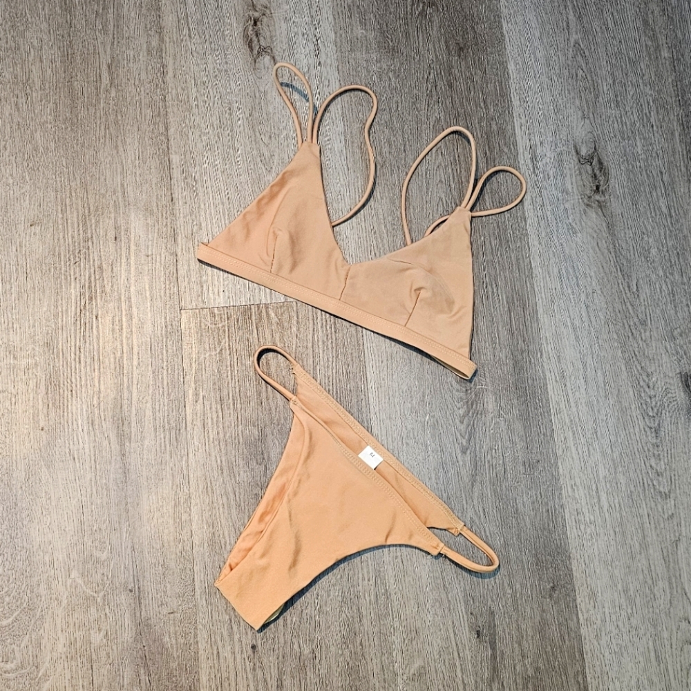 Beige strappy bikini